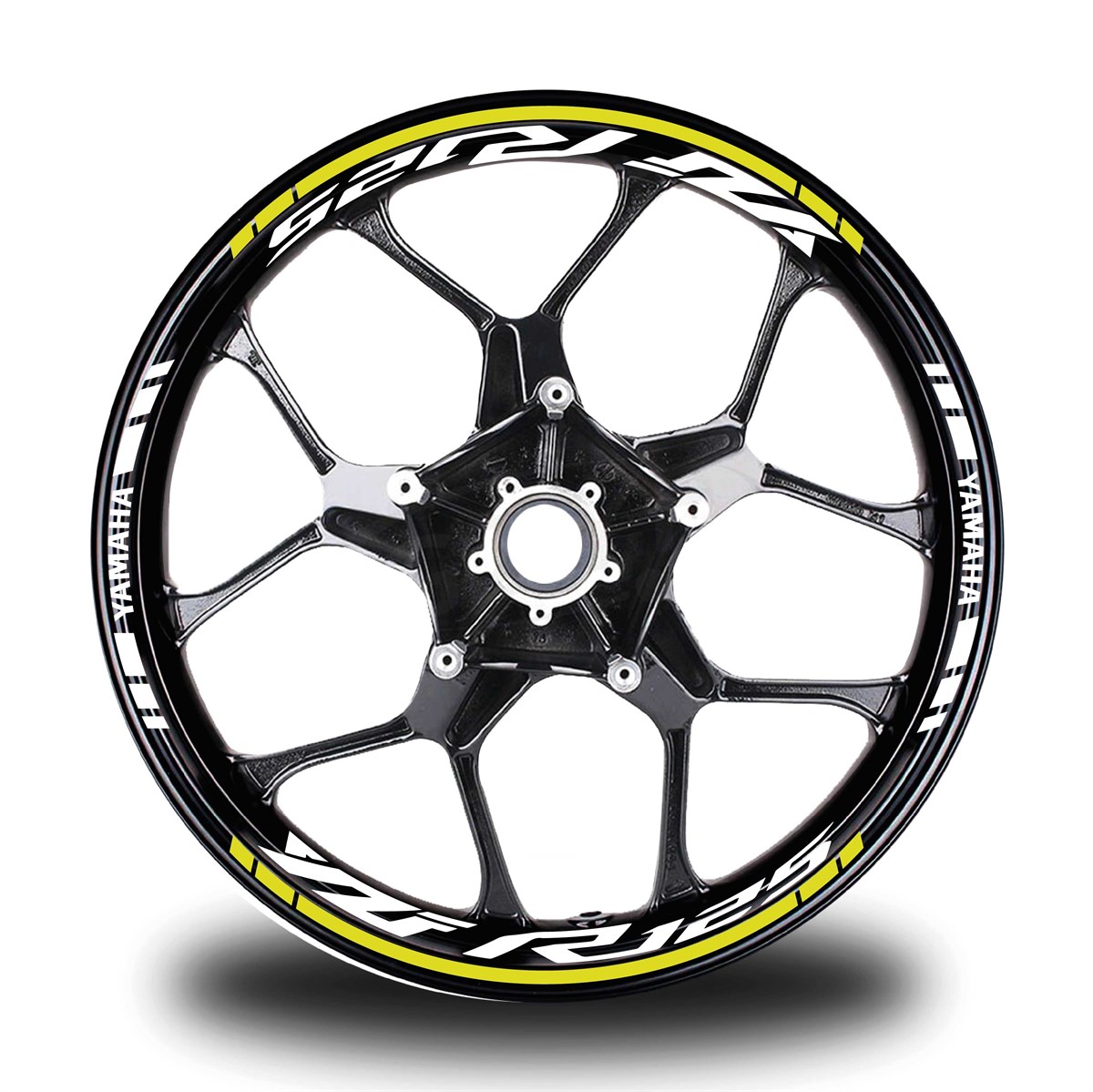 Sarı Yamaha YZF R125 Takım Jant Sticker Etiket 