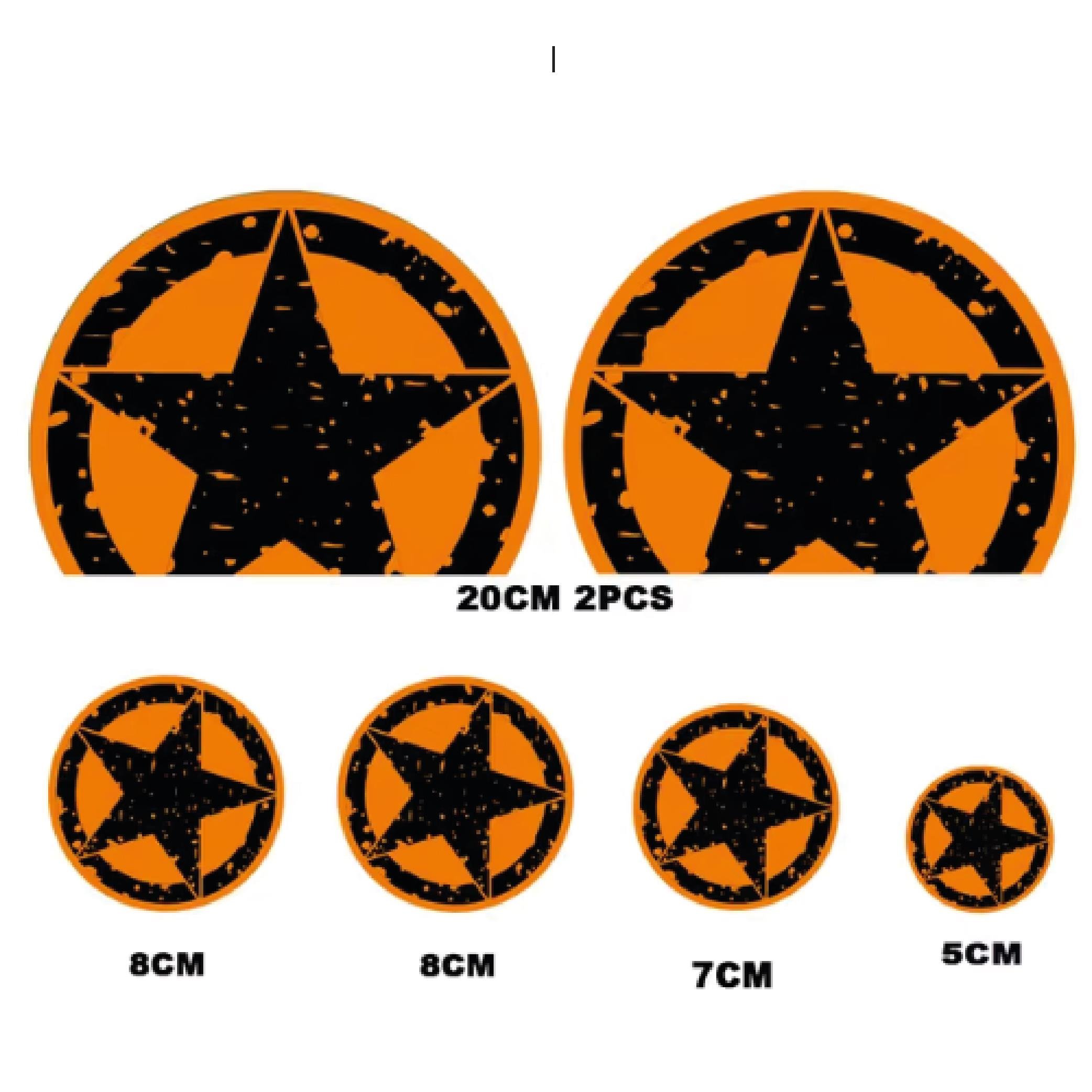 DiğerScooter Yıldız Desen Evrensel Set Sticker Etiket Kaplama Modeli Turuncu