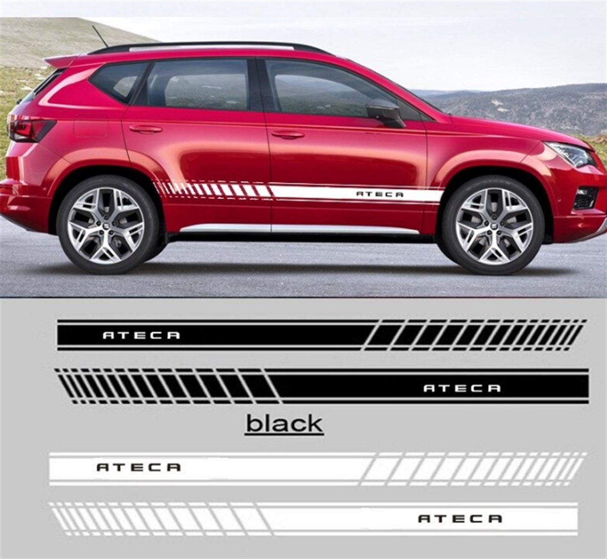 Seat Ateca Yan Kapı Şerit Sticker Etiket Modeli 2