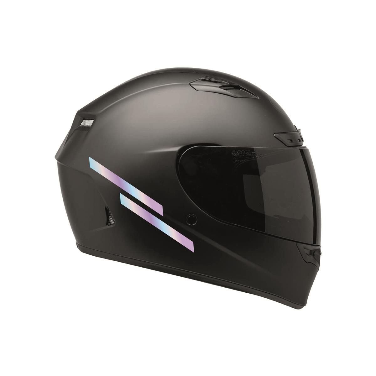 Şerit Çizgi Desenli Hologram Motosiklet Kask Sticker Etiket Modeli