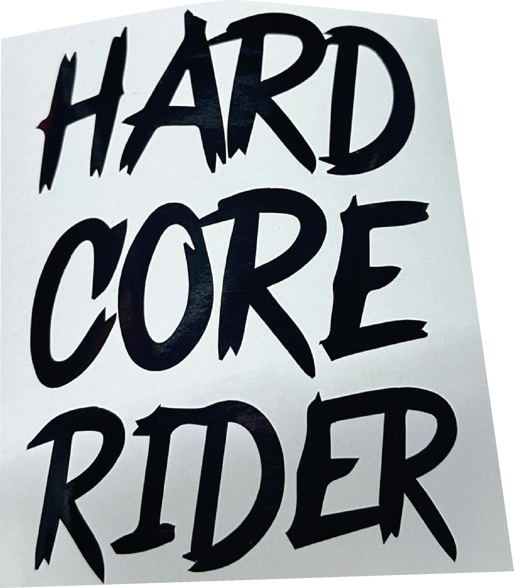 MARKALARSiyah Motosiklet Hard Core Rider Sticker Etiket Modeli