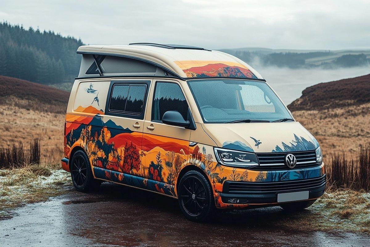 KaravanSonbahar Tasarımlı Karavan Sticker Etiket