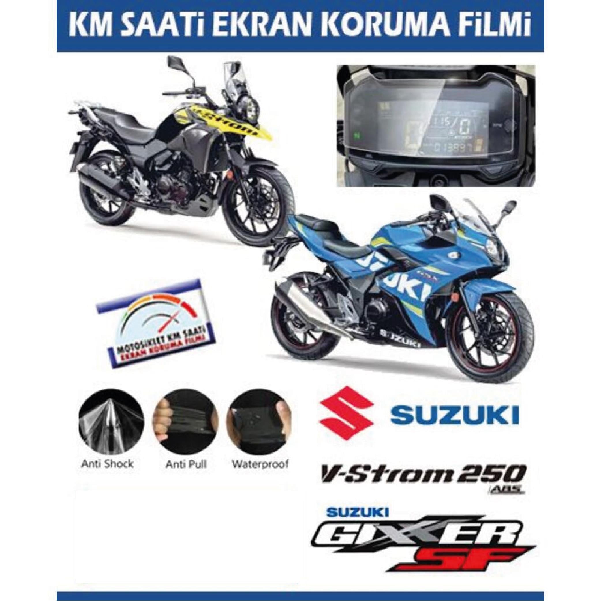 Ekran KorumasıSuzuki Gixxer SF / V-Strom 250 ABS Motosiklet Ekran Km Koruyucu