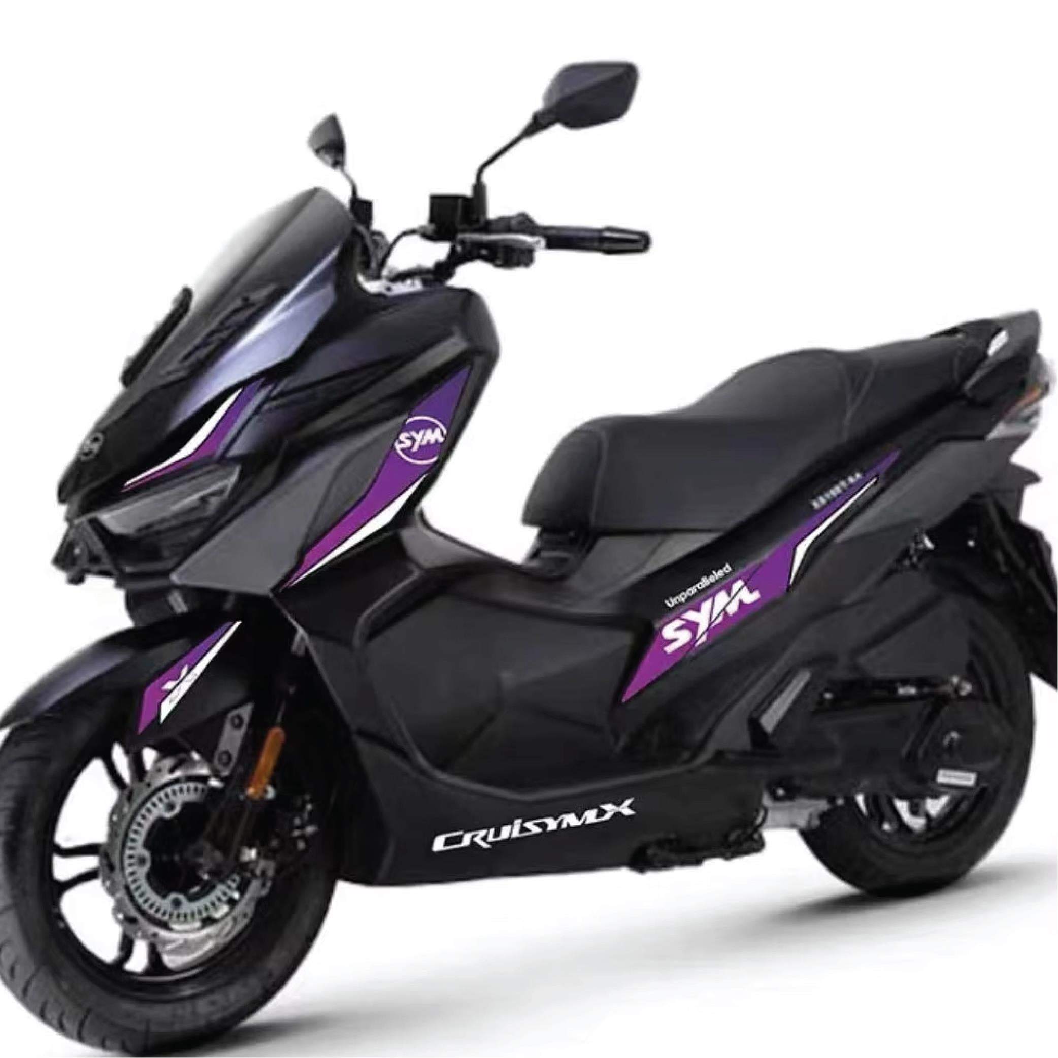 SYMSym Jet X 125 / 150 / 200 Sticker Etiket Kaplama Modeli Mor Beyaz