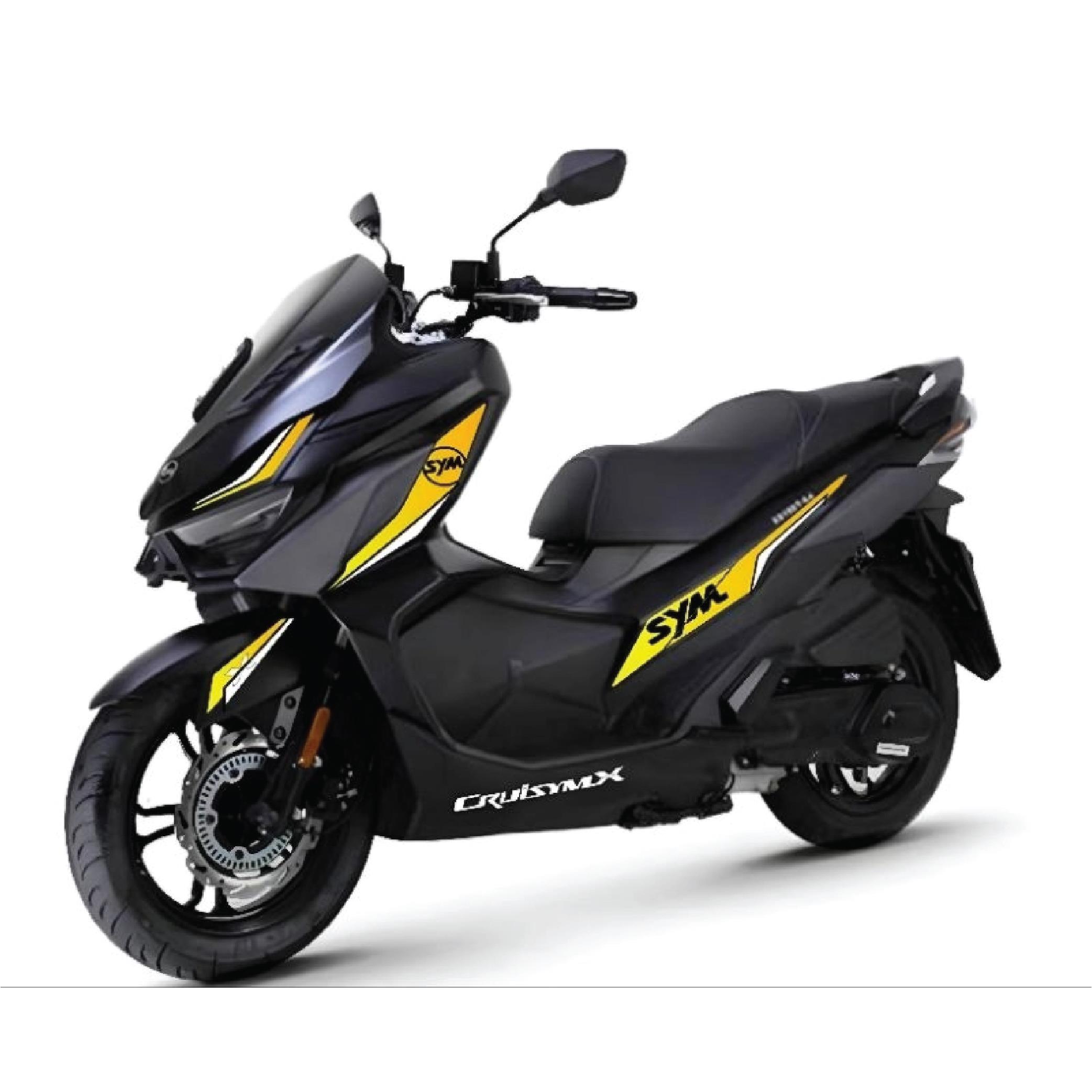SYMSym Jet X 125 / 150 / 200 Sticker Etiket Kaplama Modeli Sarı Beyaz