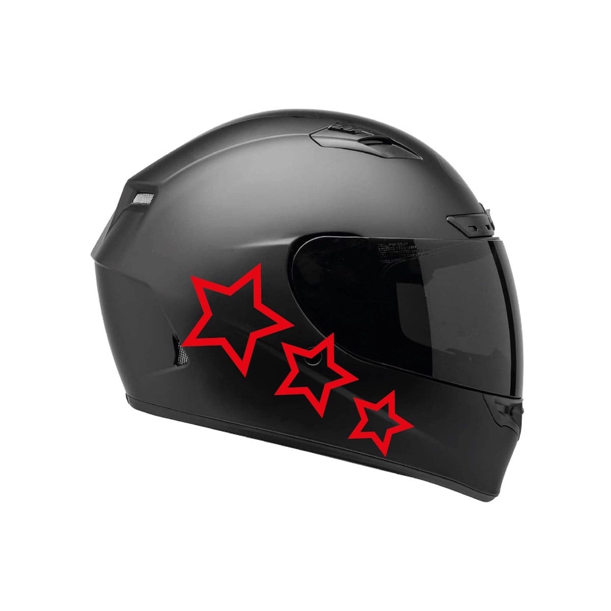 Tek Renk Üçlü yıldız (Triple Star Helmet Stickers) Kask Sticker Etiket Modeli 1