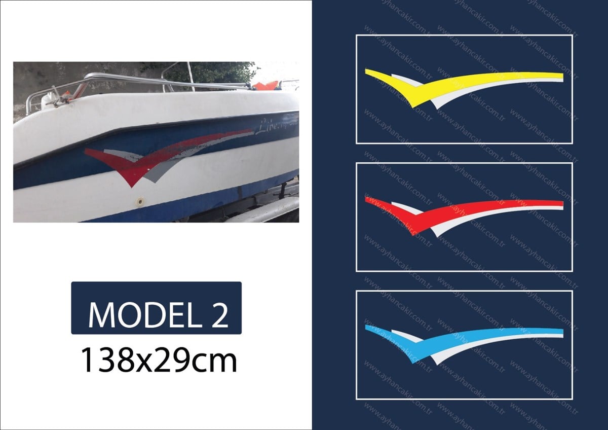 Tekne Renkli Sticker Etiket Model 2