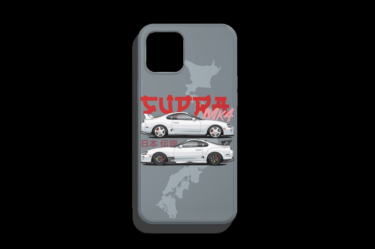 Toyota Supra MK4 Beyaz Tasarımı Telefon Kılıfı 1. Kalite Baskı