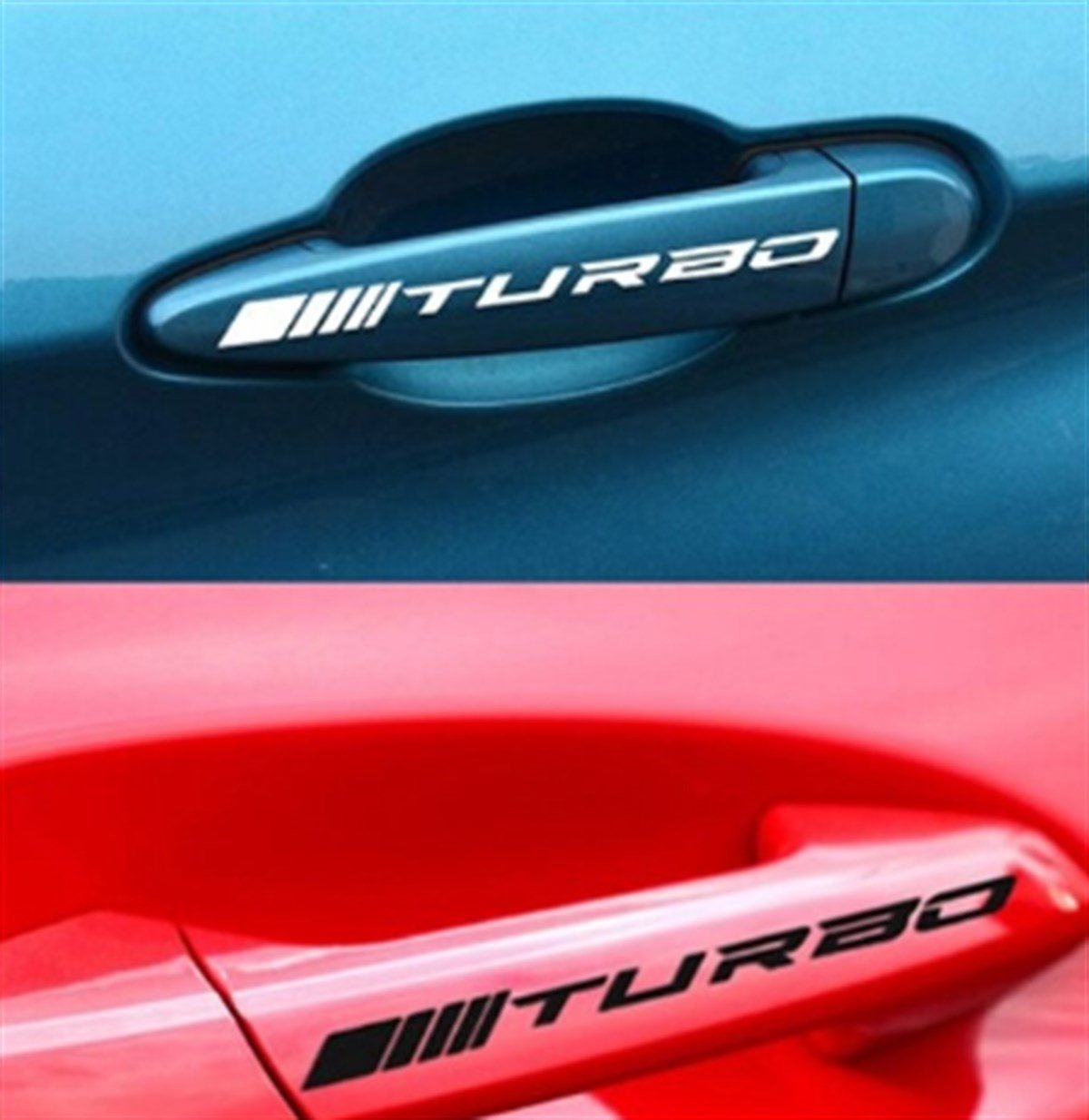 Turbo Yazılı Kapı Kolu Sticker Etiket Modeli