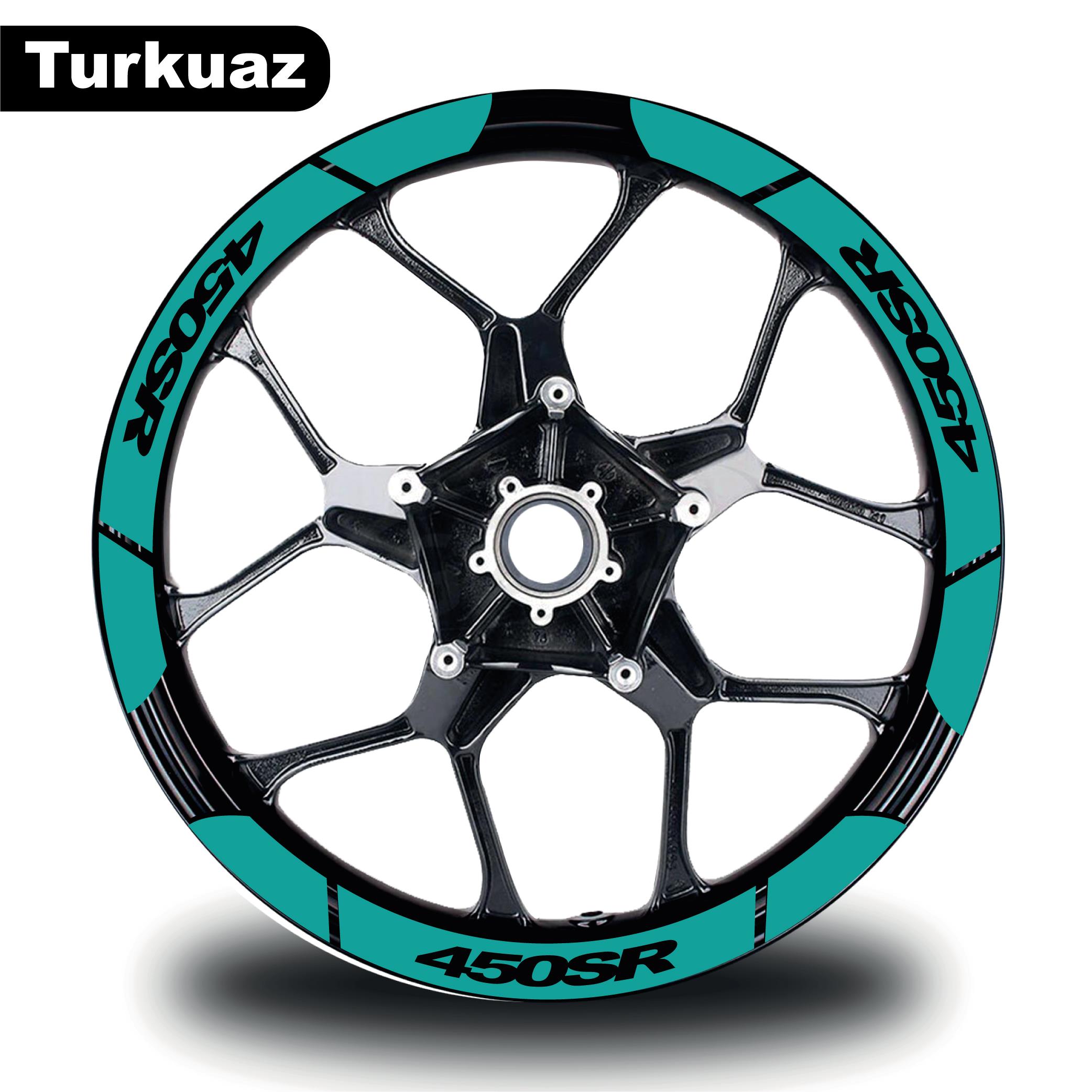 450SRTurkuaz CF MOTO 450 SR Geniş Jant Sticker Etiket Modeli