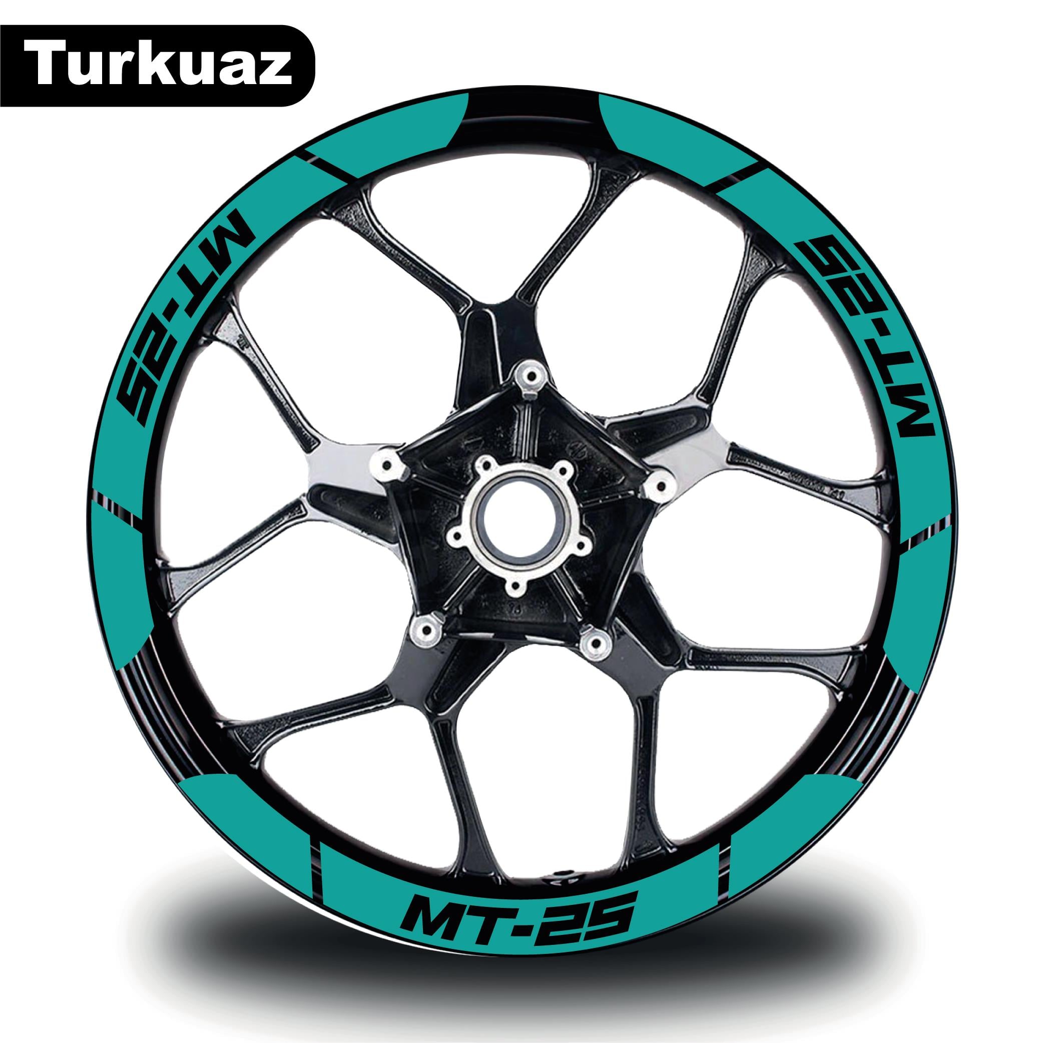 MT-25Turkuaz Yamaha MT-25 Geniş Jant Sticker Etiket Modeli