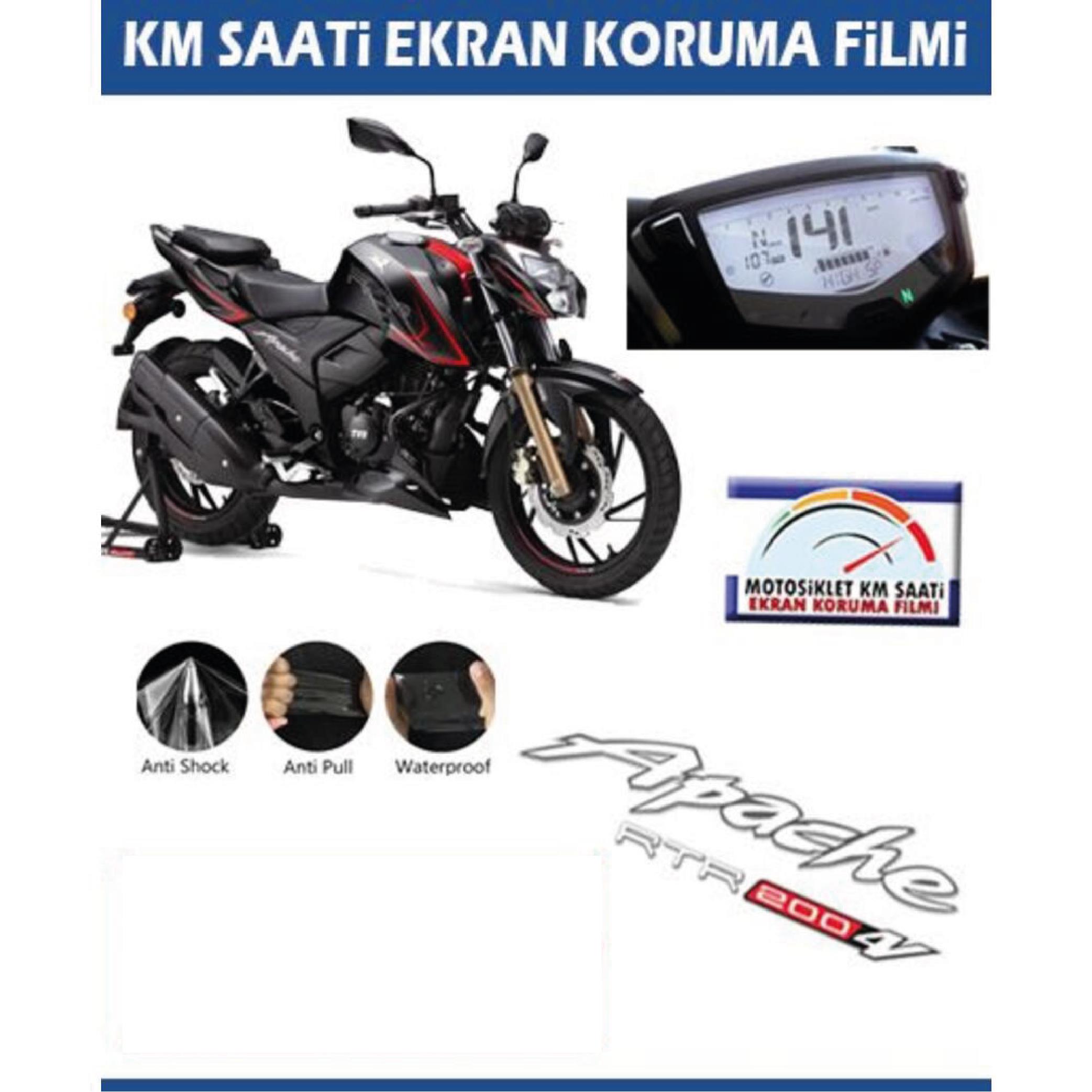 Ekran KorumasıTVS Apache RTR 250 4V Motosiklet Ekran Km Koruyucu
