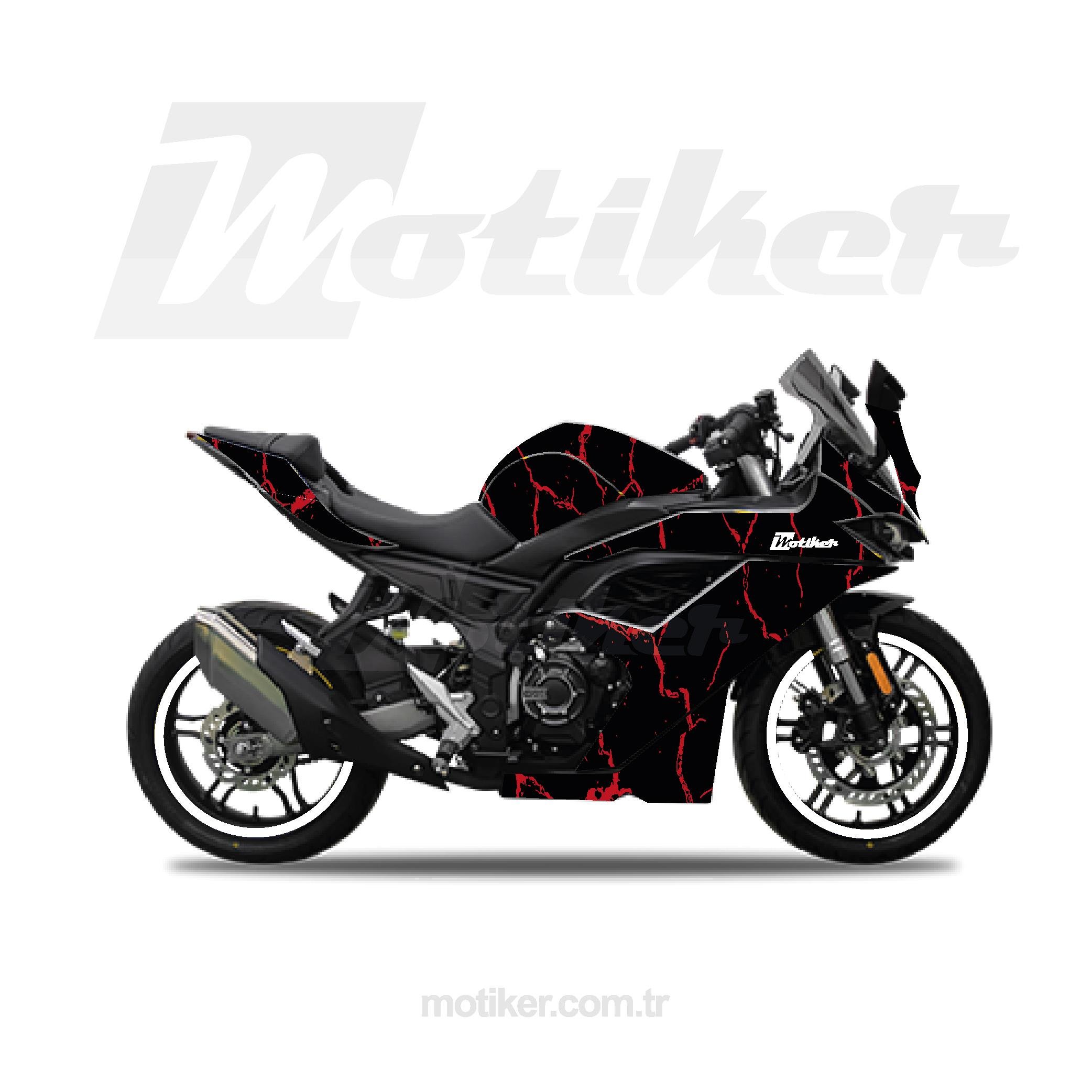 VOGEVOGE 250RR Kırmızı Şimşek Sticker Etiket Kaplama Modeli