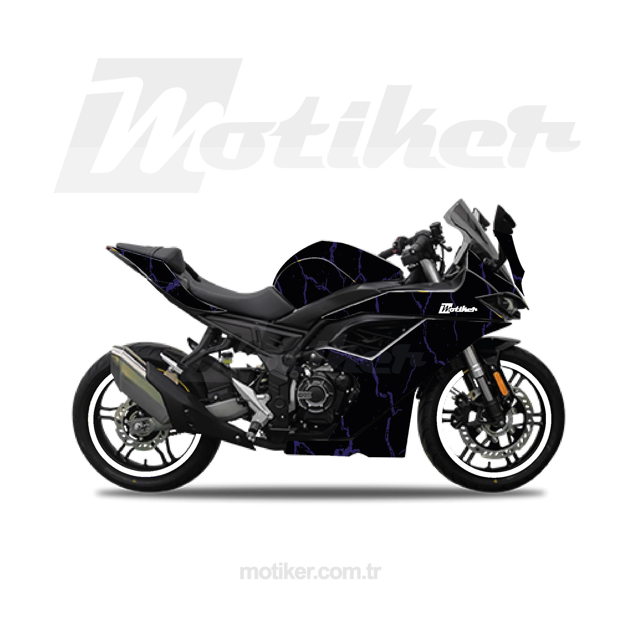 VOGEVOGE 250RR Lacivert Şimşek Sticker Etiket Kaplama Modeli