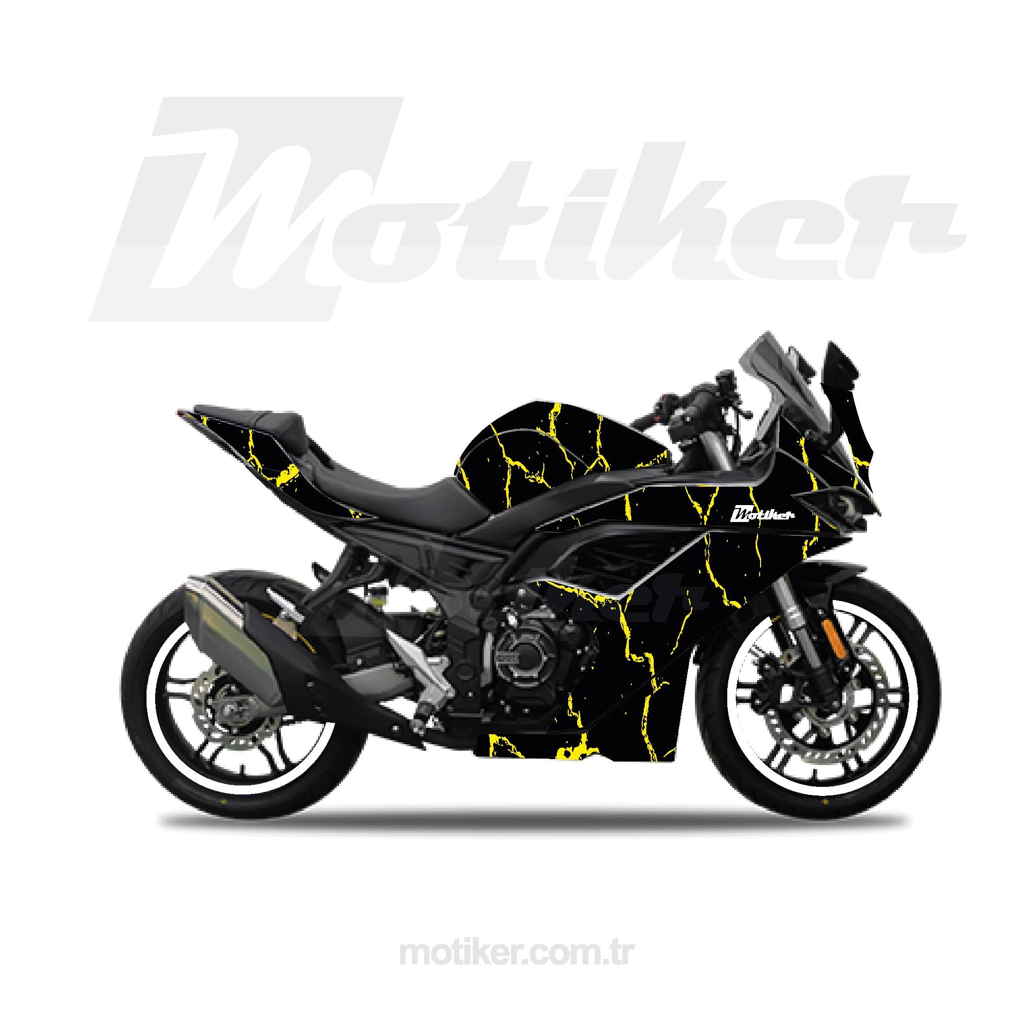 VOGEVOGE 250RR Sarı Şimşek Sticker Etiket Kaplama Modeli