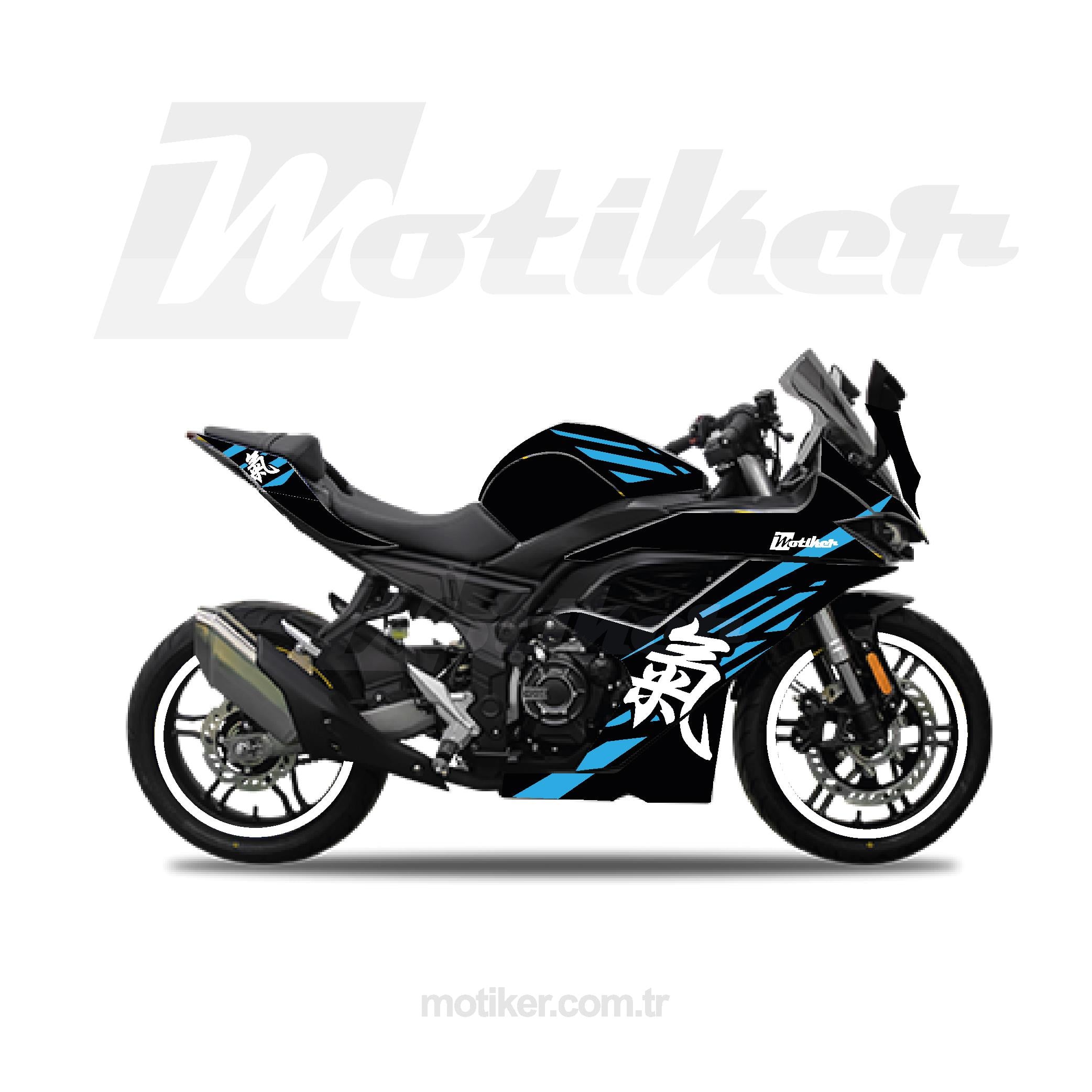 VOGEVOGE Japan Modeli Açık Mavi Parçalı Sticker Etiket Kaplama Modeli 