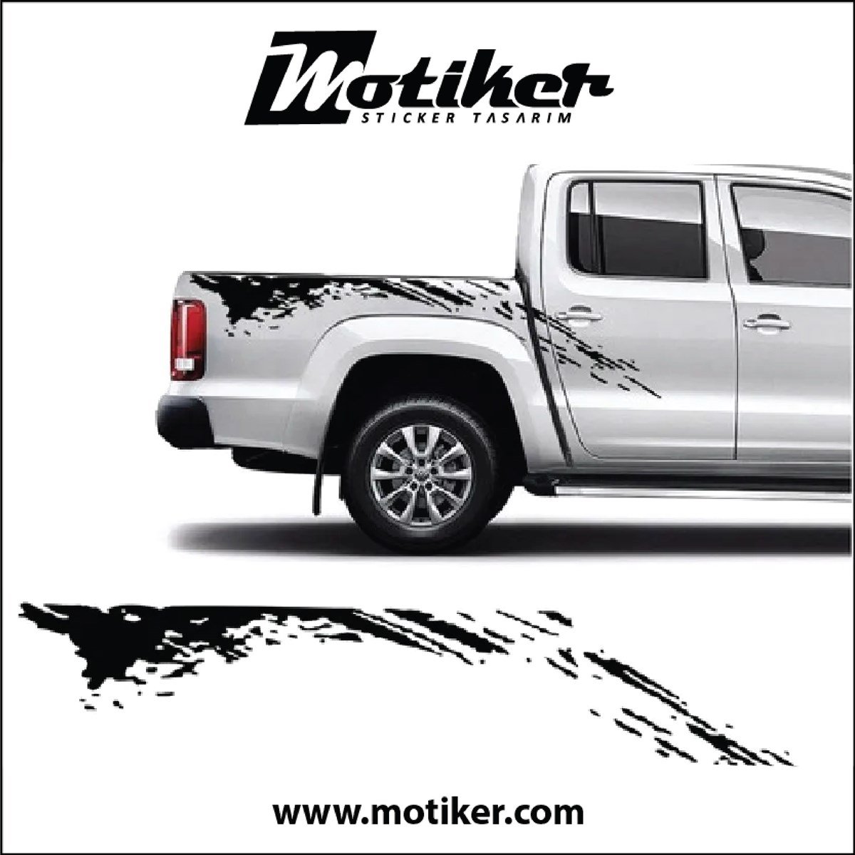 VOLKSWAGEN AMAROK DÖKÜLEN BOYA DESENLİ STICKER ETİKET MODELİ
