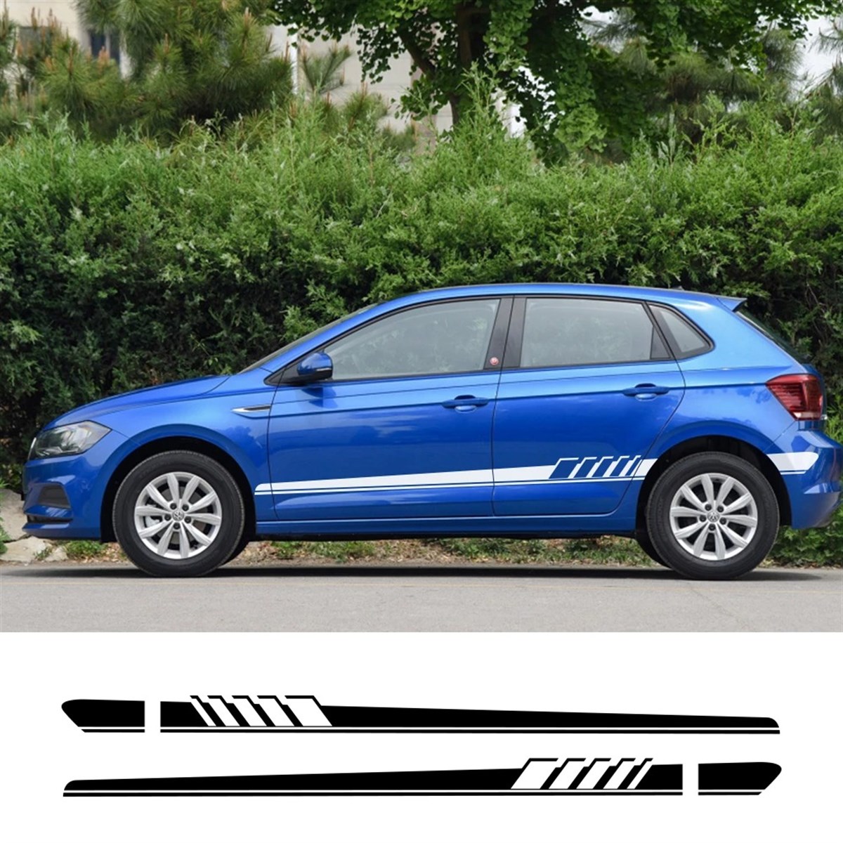 Volkswagen Polo Yan Kapı Beyaz Sticker Etiket Modeli