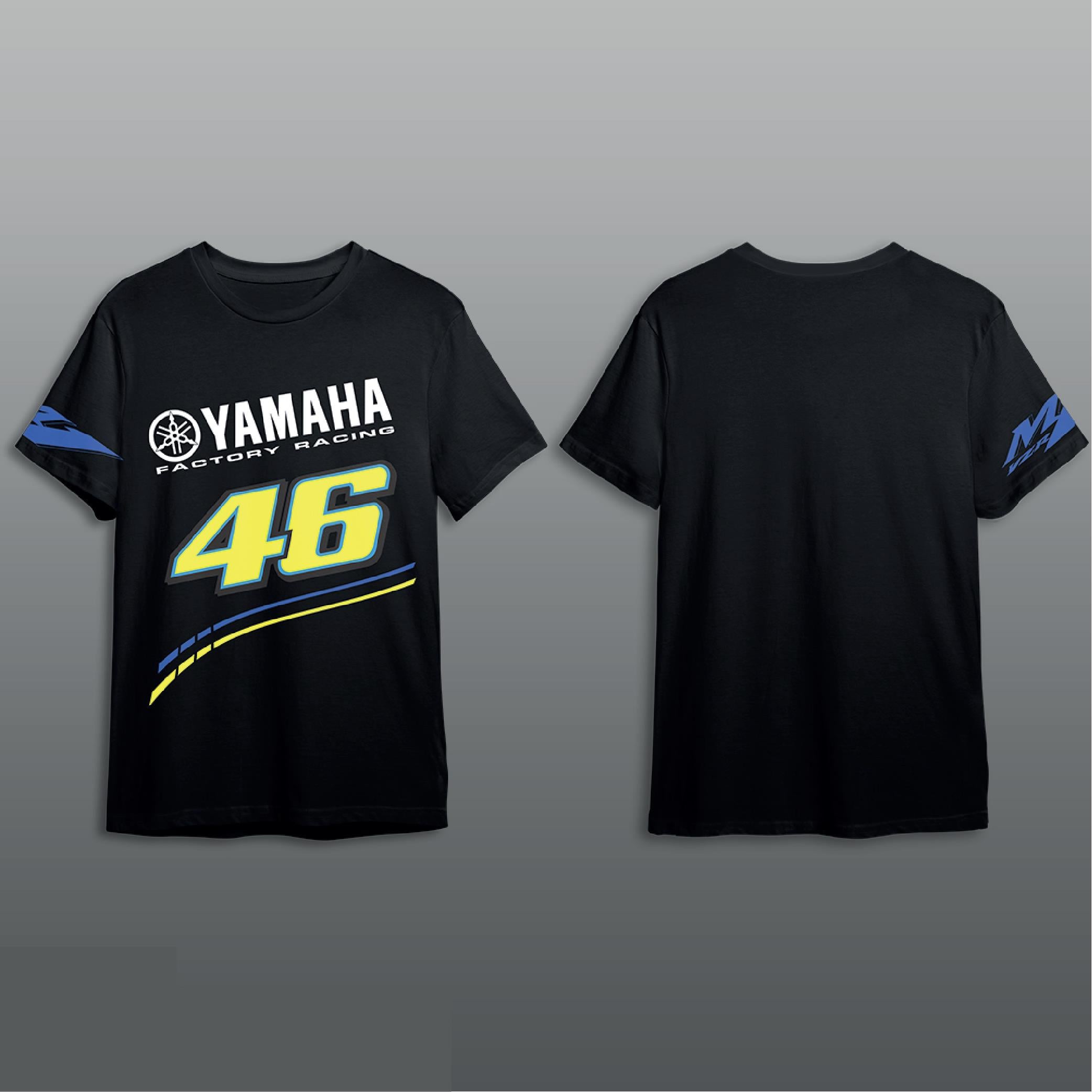 T-ShirtYamaha Factory Racing 46 Baskılı Tshirt Modeli Siyah