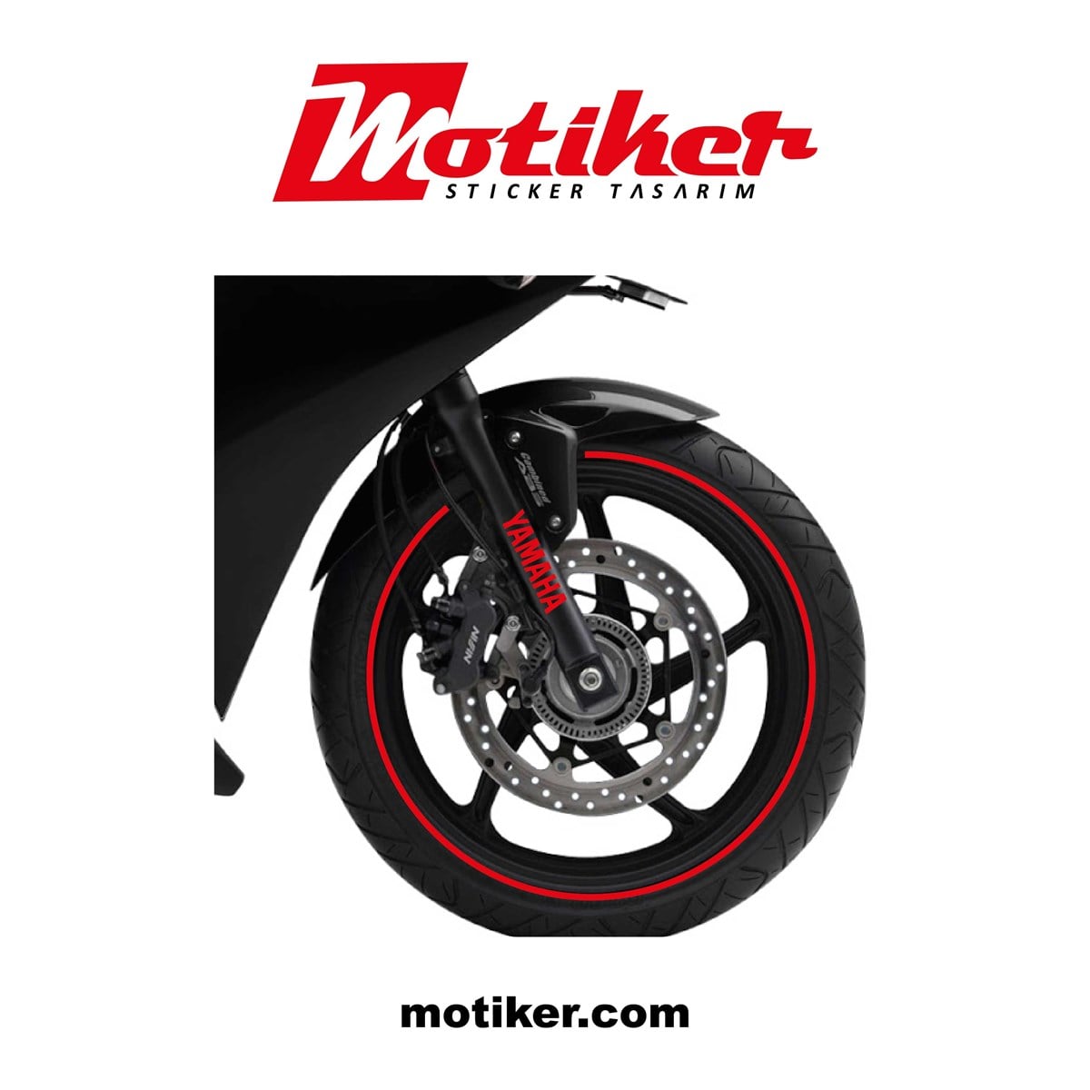 Yamaha Motosiklet Amortisör Kımızı Sticker Etiket