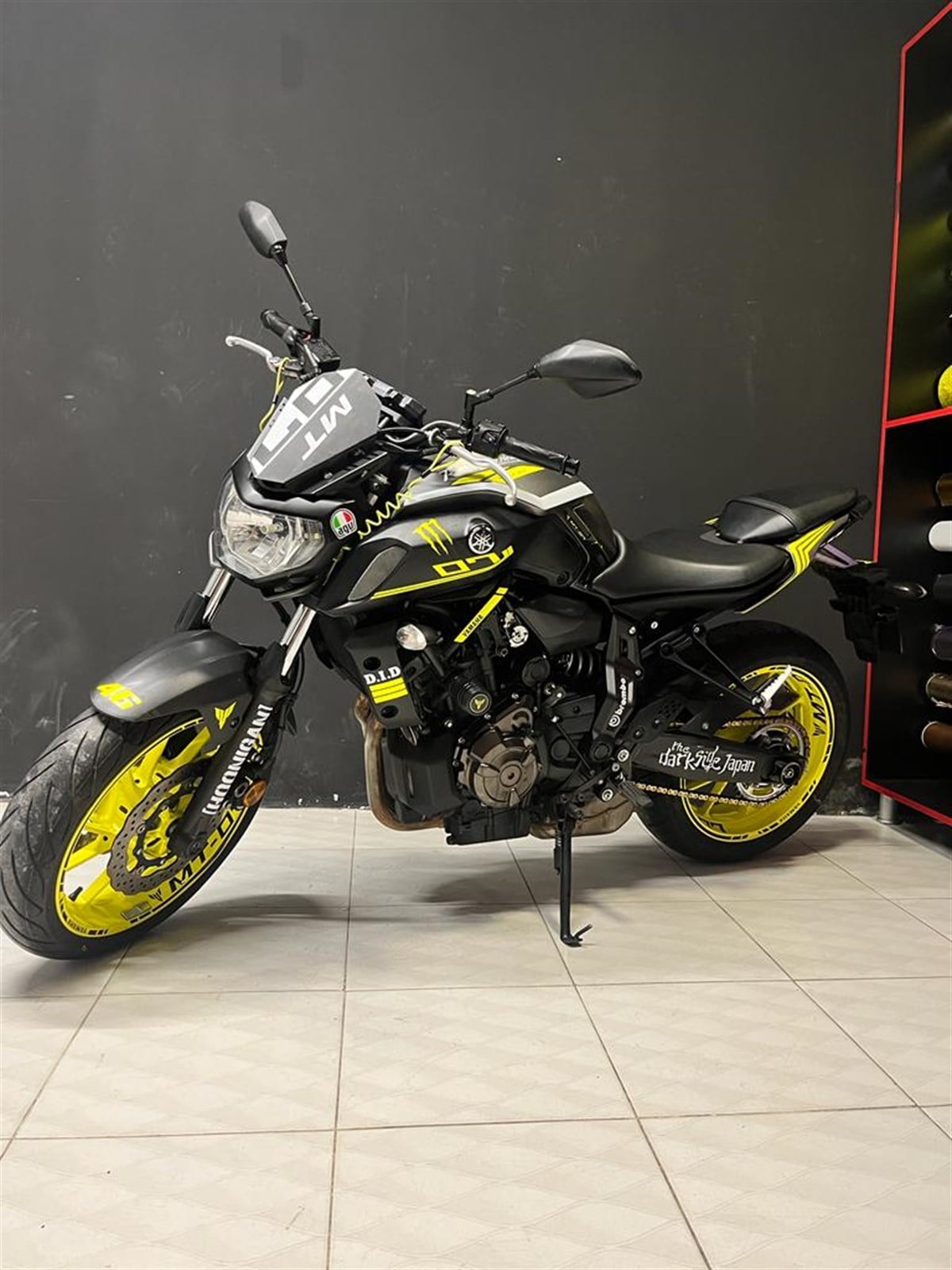 Yamaha MT-07 2017-2020 Neon Sarı Takım Sticker Modeli