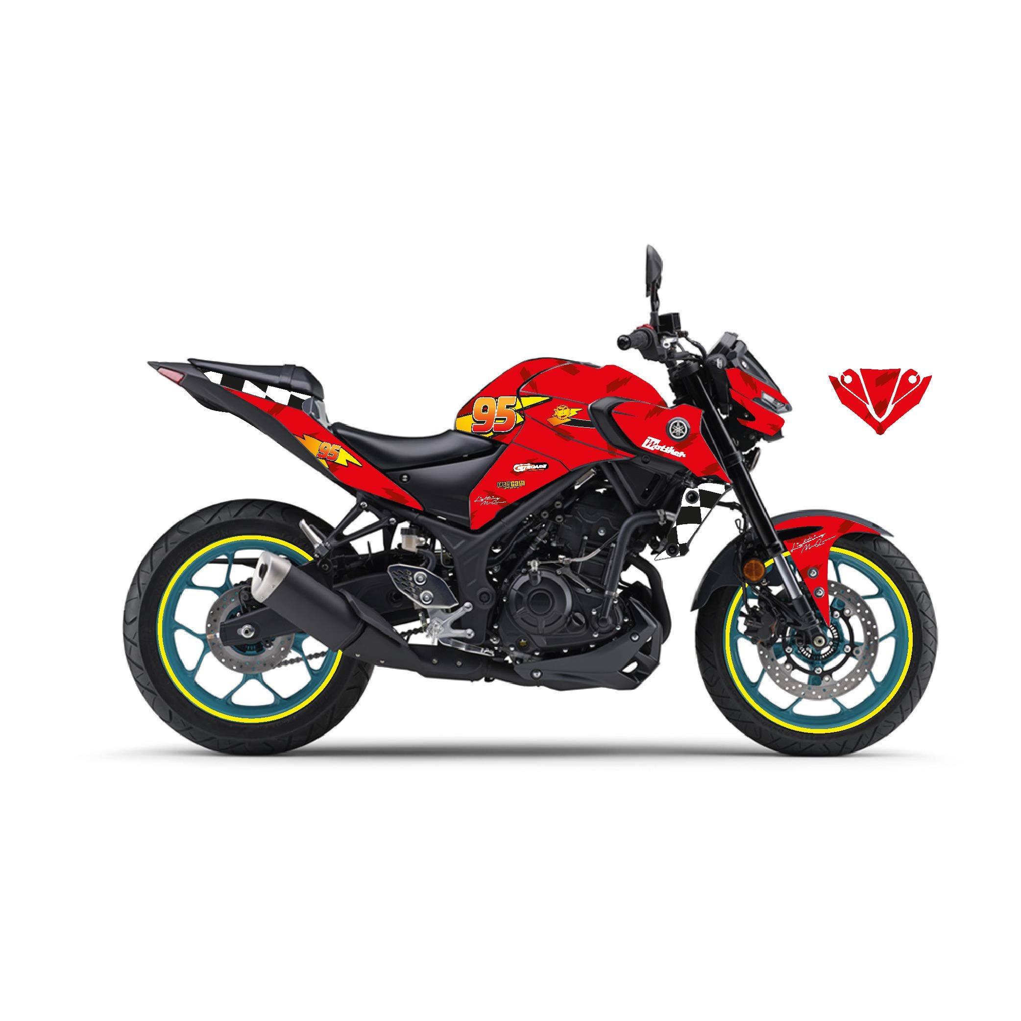 MT-25YAMAHA MT-25 KIRMIZI LİGHTNİNG ŞİMŞEK MCQUEEN MODELİ