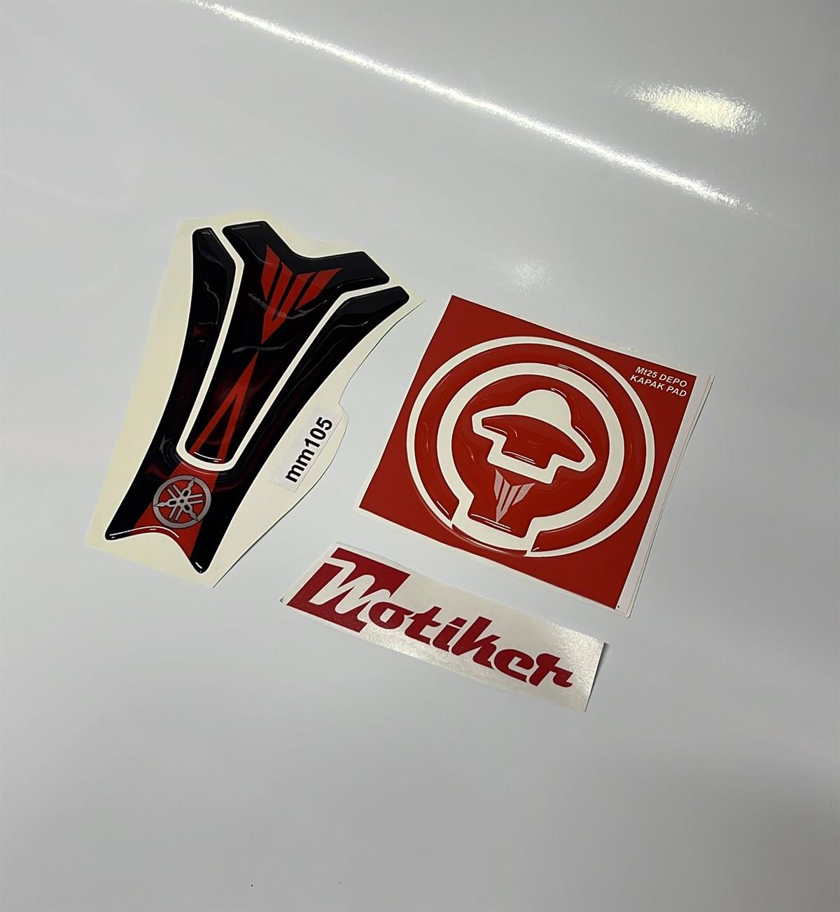 OUTLET! Yamaha MT-25 Tank Pad ve Depo Kapak Damla Sticker Modeli