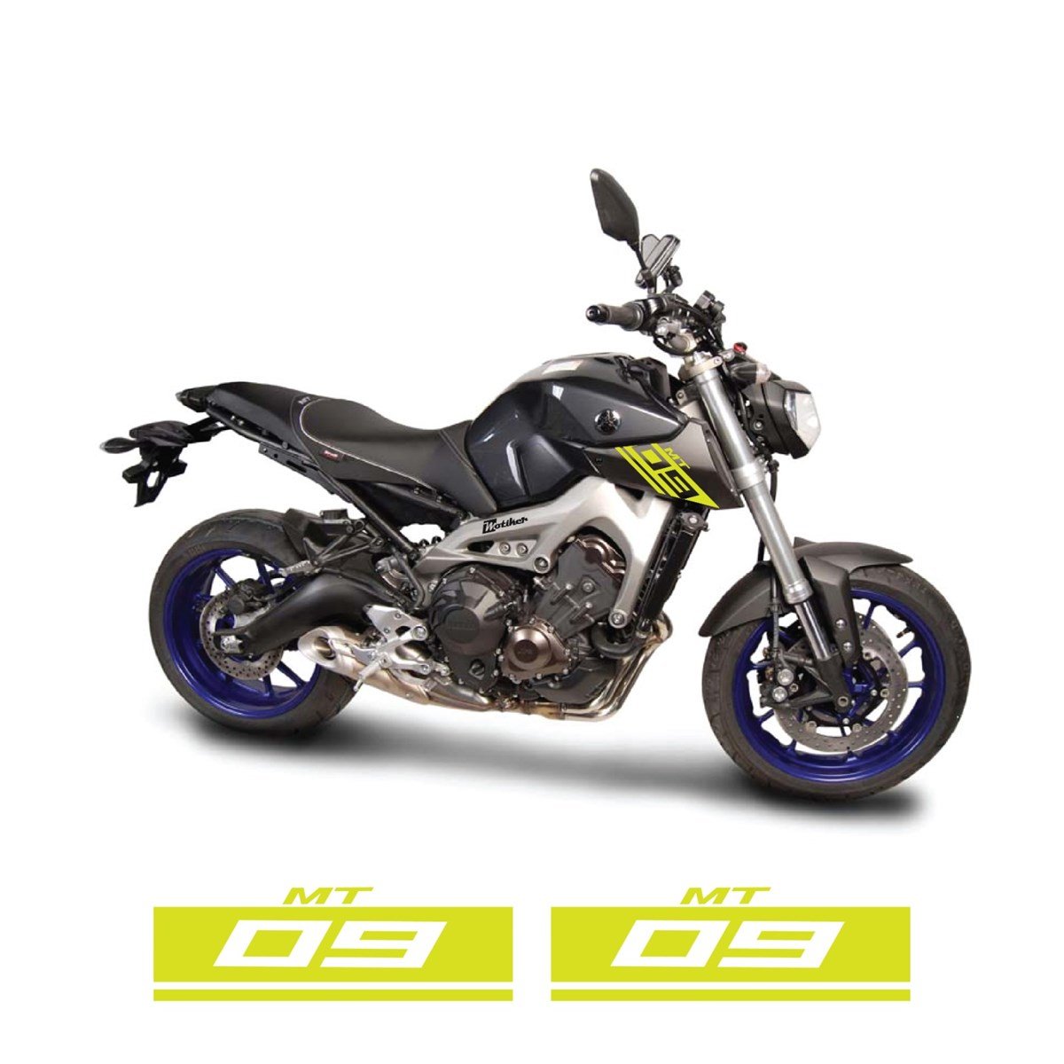 Yamaha MT09 Depo Yanı Yazı Sticker Etiket Modeli Neon Sarı (Yeşil) Renk