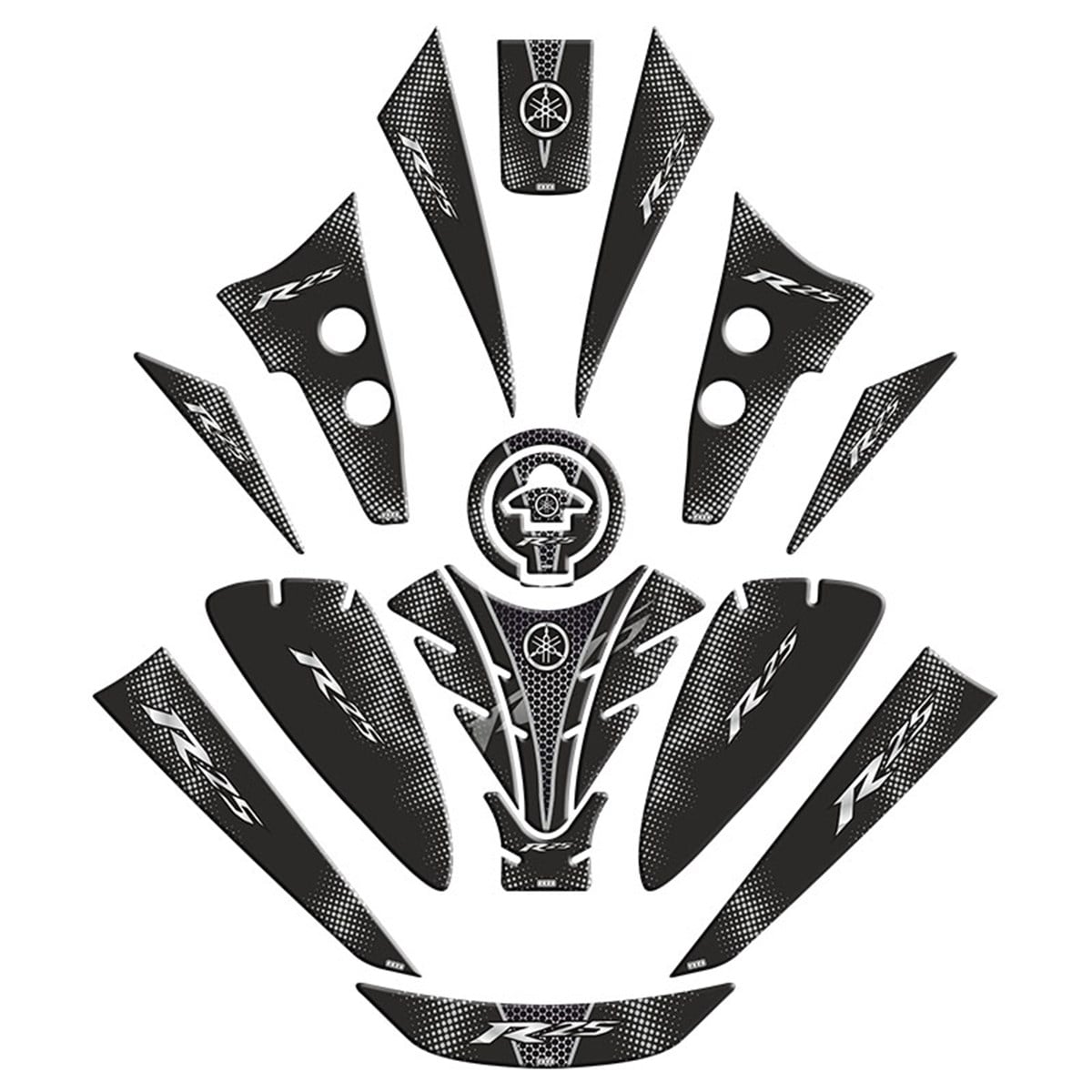 YAMAHA R25 2019-22 Uyumlu Tank Pad Takım
