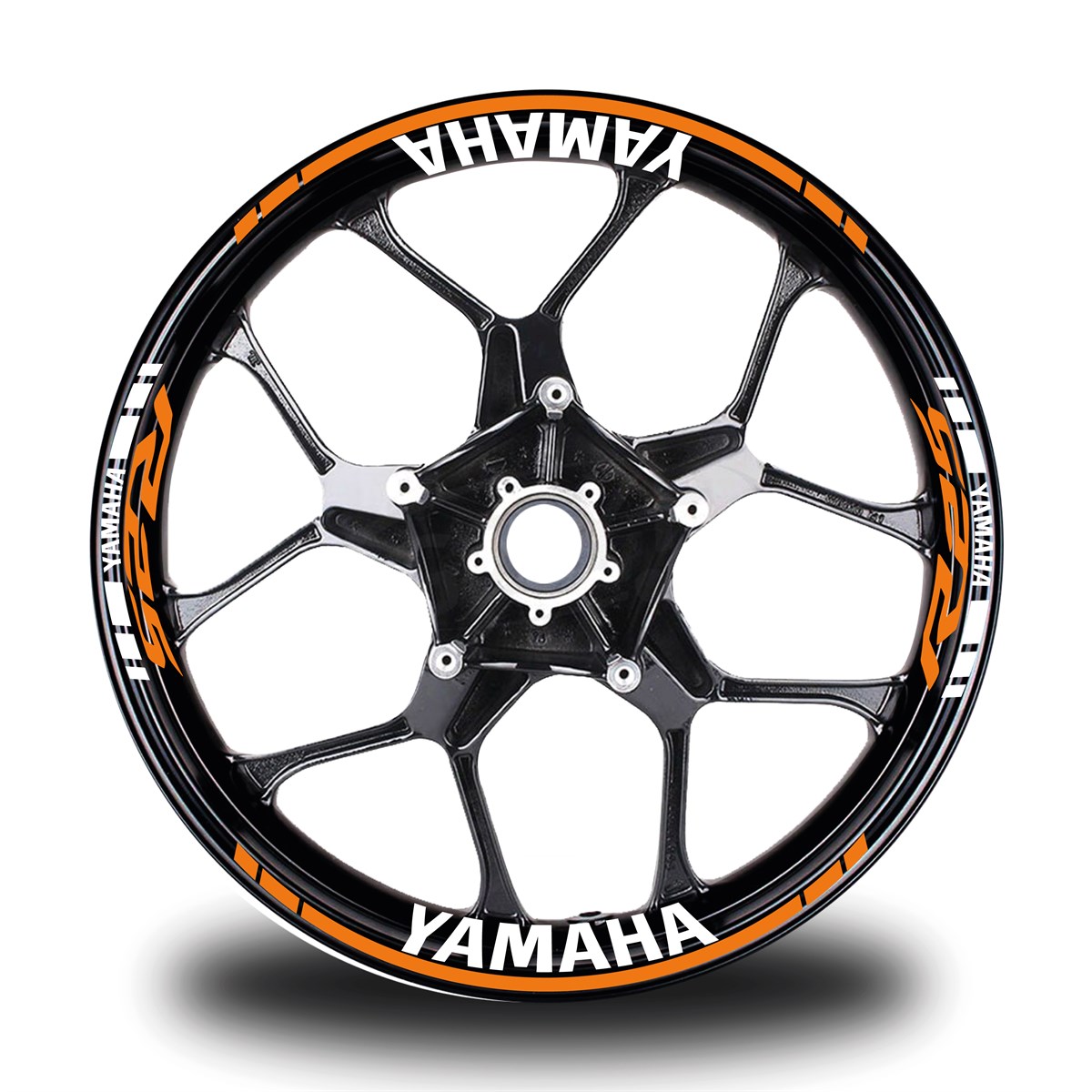 Yamaha R25 Yazılı Neon Turuncu Takım Jant Sticker Modeli