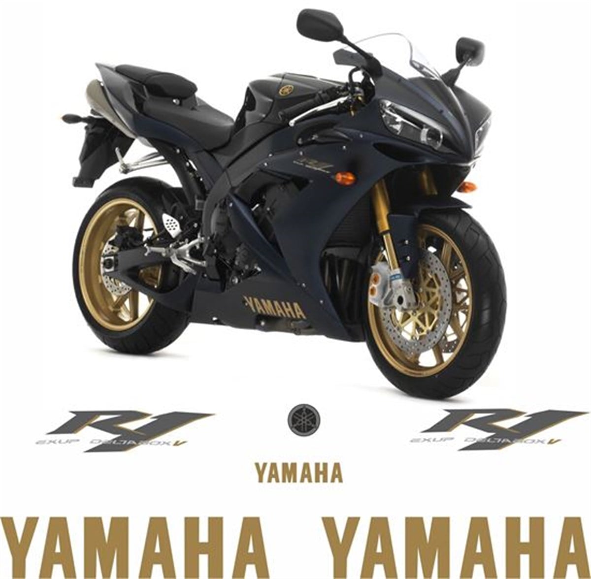 Yamaha Siyah YZF R1 SP 2006 Takım Sticker Etiket Modeli