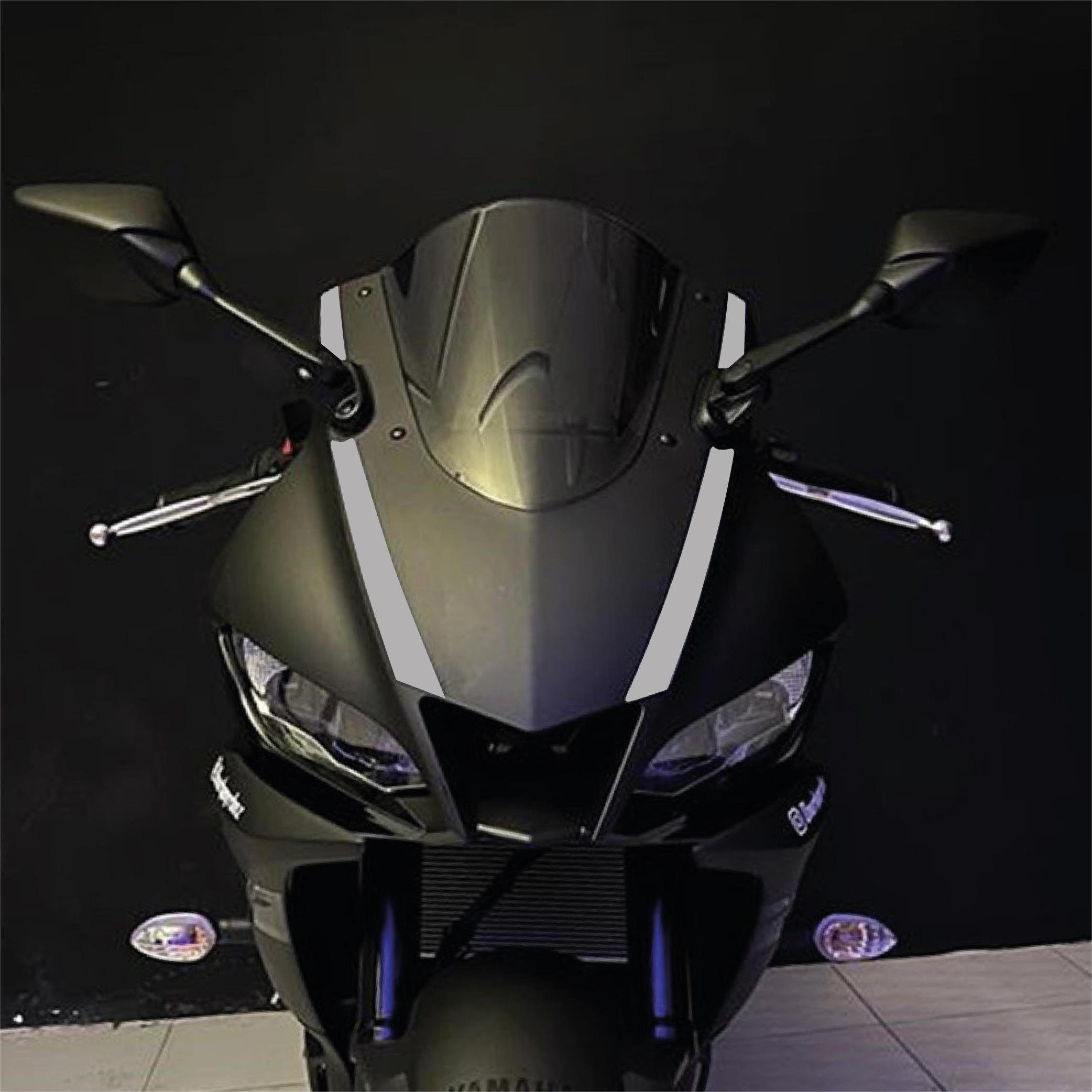 R25Yamaha YZF R25 2019-2024 Ön Kafa Çizgi Sticker Nardo Gri