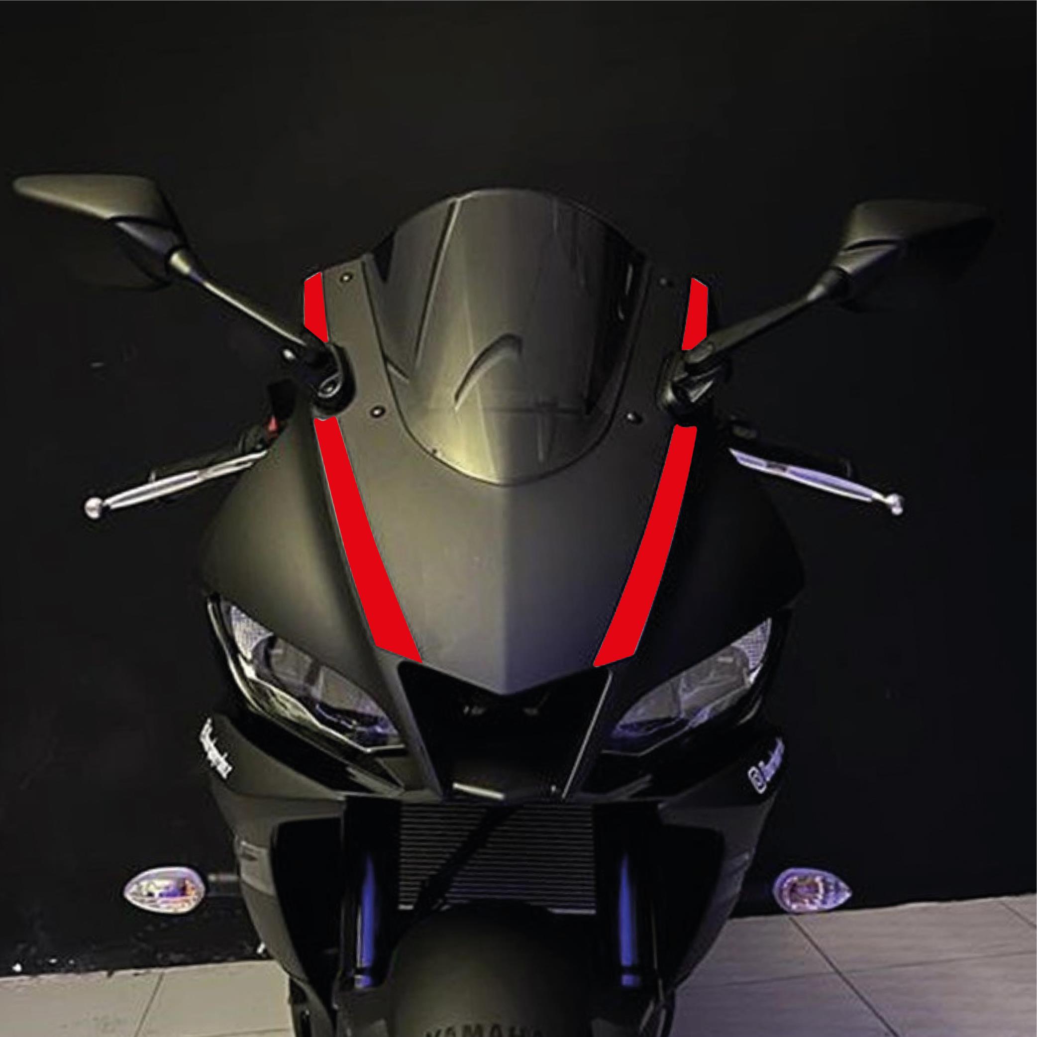 R25Yamaha YZF R25 2019-2024 Ön Kafa Çizgi Sticker Kırmızı