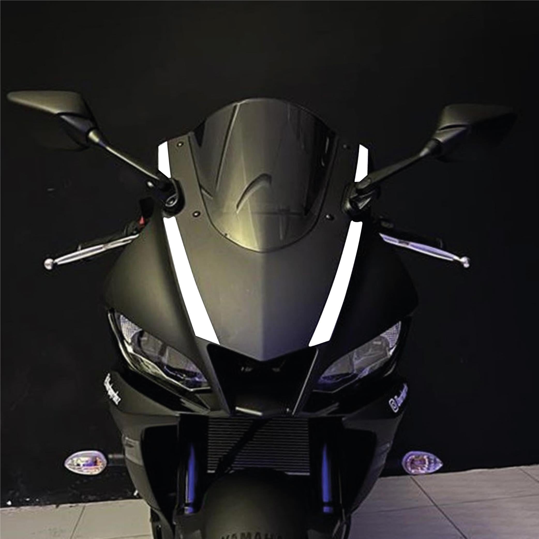 R25Yamaha YZF R25 2019-2024 Ön Kafa Çizgi Sticker Beyaz