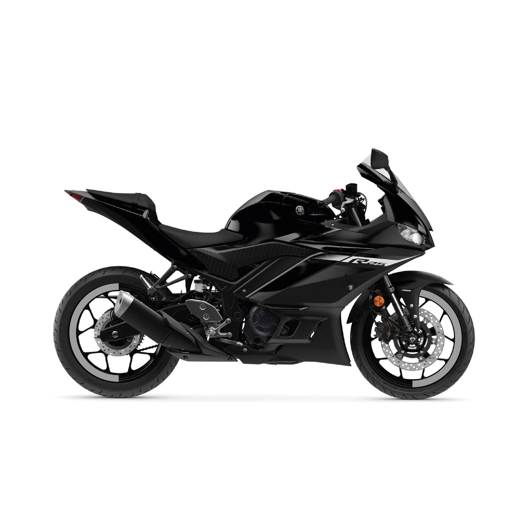 R25Yamaha YZF-R25 Yarım Jant Kaplama Sticker Etiket Modeli Metalik Gri
