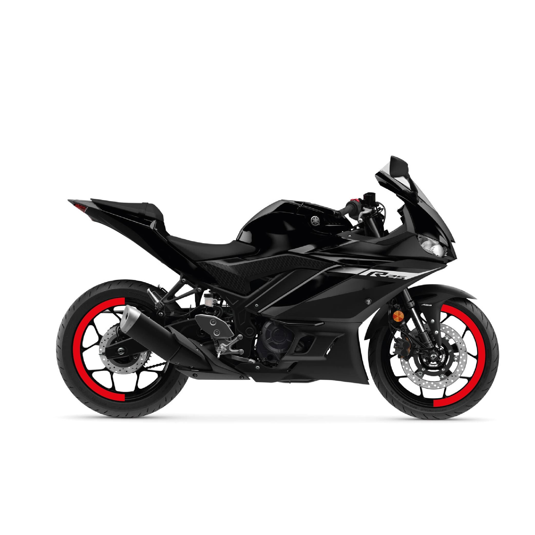R25Yamaha YZF-R25 Yarım Jant Kaplama Sticker Etiket Modeli Kırmızı