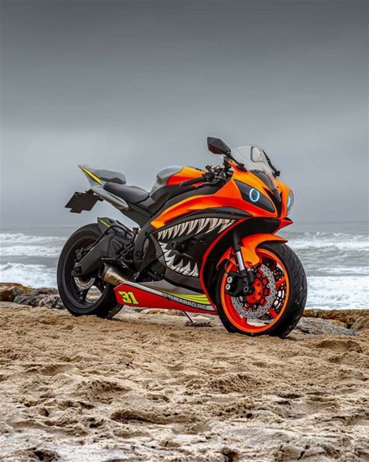 Yamaha YZF R6 Köpek Balığı Shark Ağız Sticker Etiket Modeli