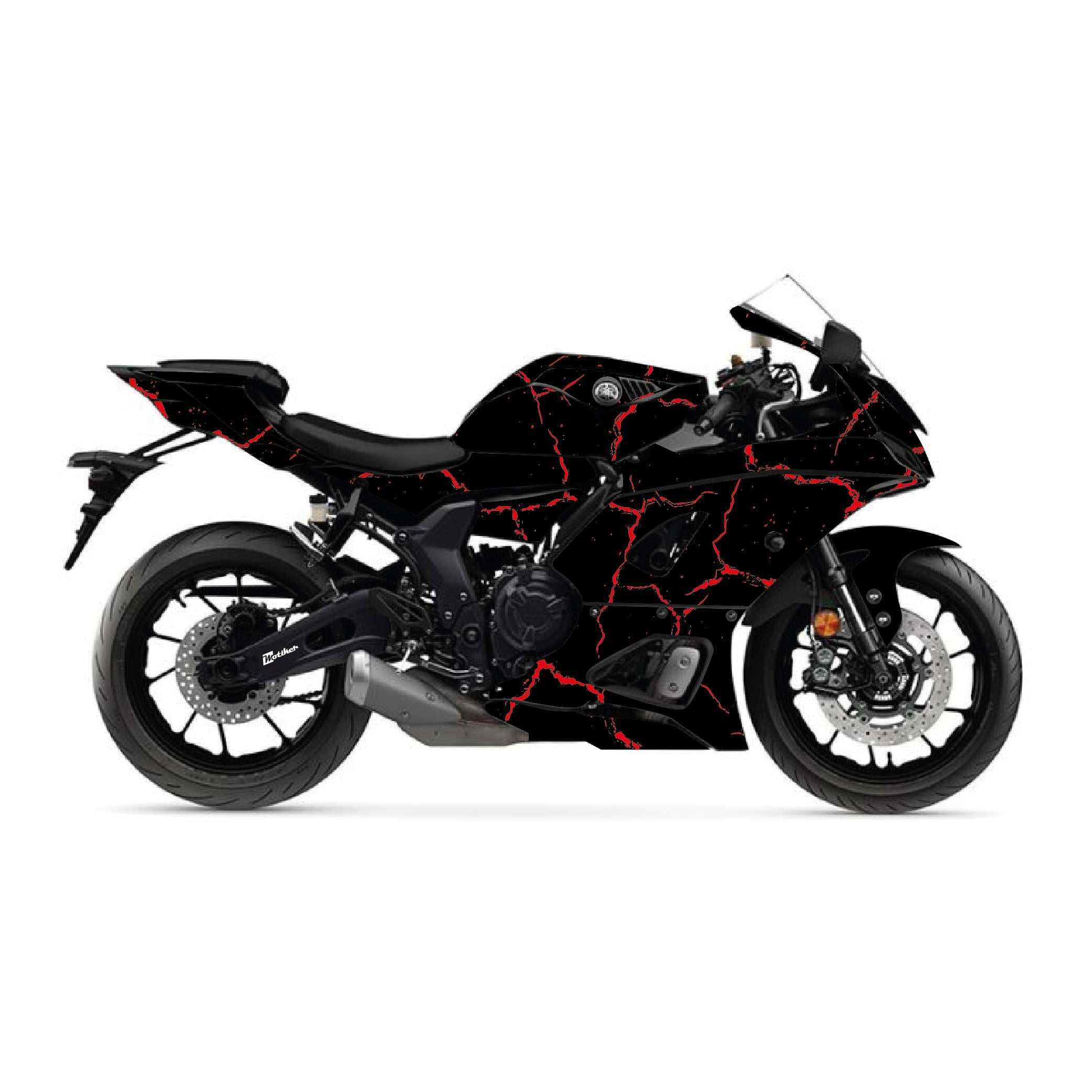 YZF R7Yamaha YZF R7 Sticker Şimşek Desen Kaplama Sticker Etiket Modeli