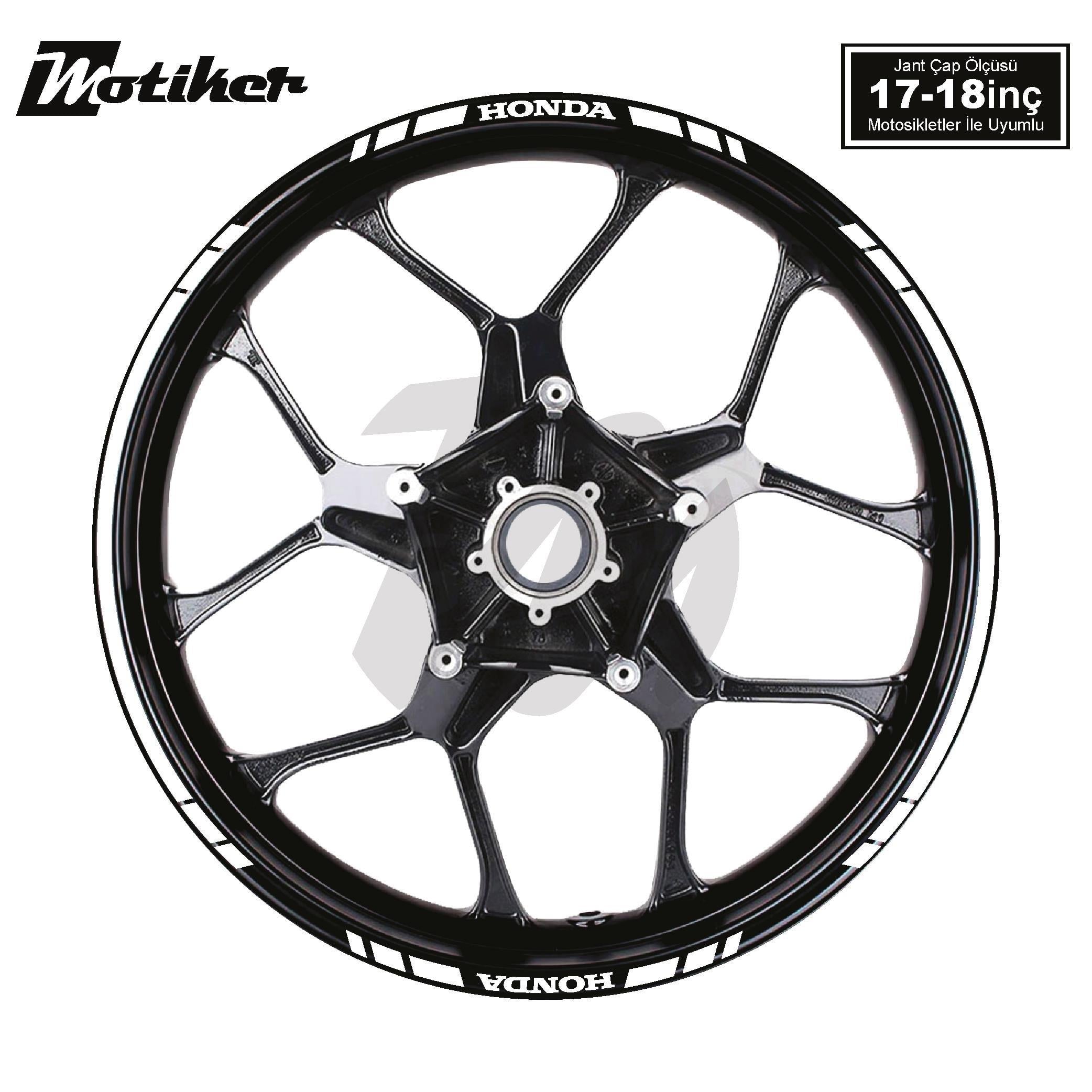 YAZISIZ UZUN  HONDA YAZILI KISA KESİKLİ 16 LI ÇİFT RENK JANT STICKER ETİKET