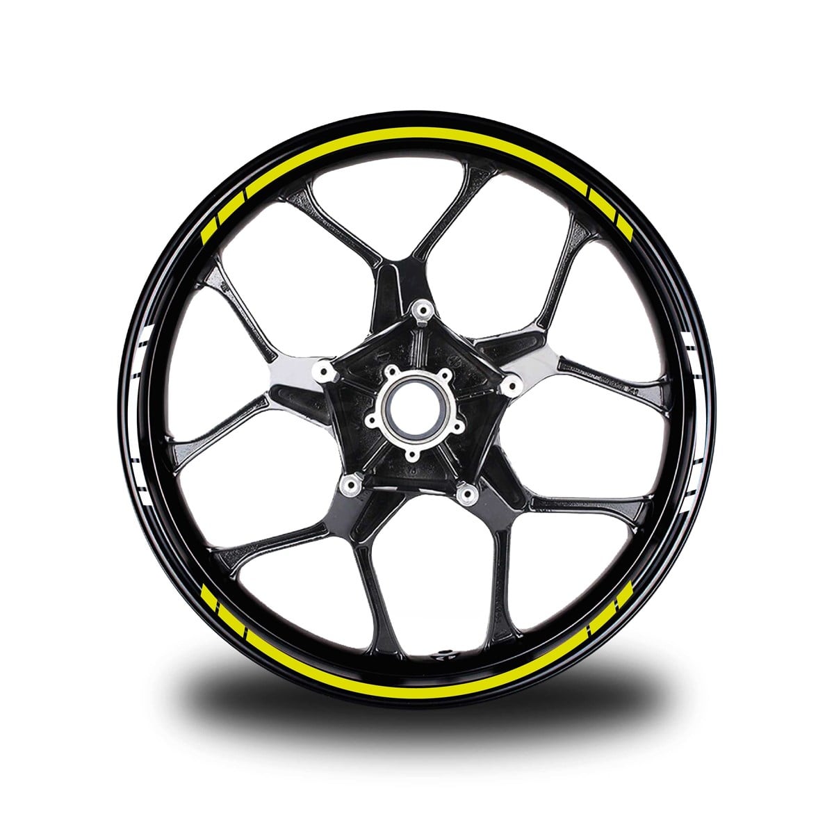 YAZISIZ UZUN KISA KESİKLİ ÇİFT RENK 16'LI JANT STICKER MODELİ