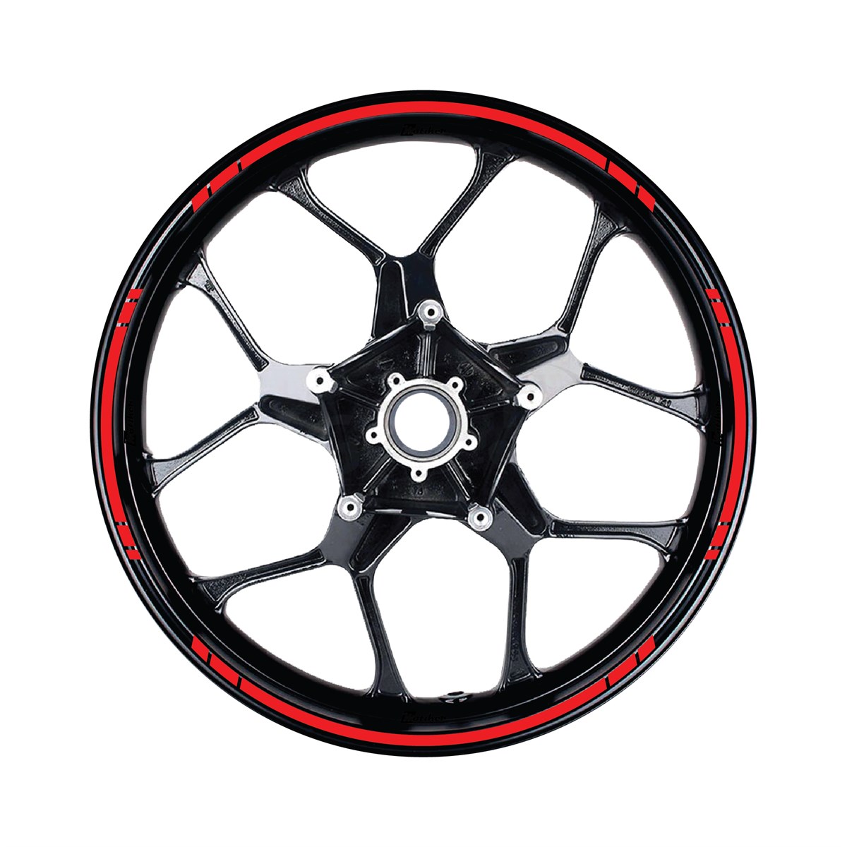 Yazısız Uzun Kısa Kesikli Tek Renk 16'lı Jant Sticker Modeli