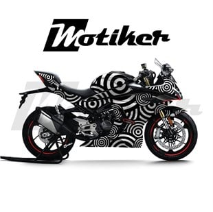 CF MOTO 450SR Parçalı Kaplama Sticker Etiket Modeli Dairesel Motif Desen 21 (MTK9382)