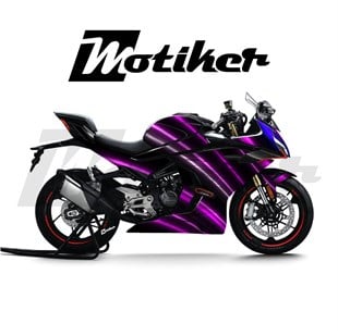 CF MOTO 450SR Parçalı Kaplama Sticker Etiket Modeli Işıklı Dalgalar Desen 24 (MTK9385)
