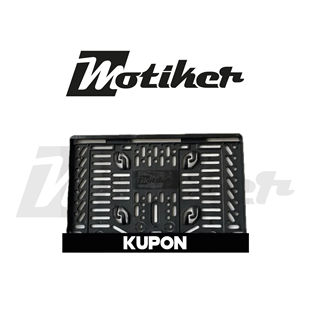 Pleksi Plakalık Siyah Üstüne Beyaz  Kupon Yazılı Tasarımlı Motosiklet Plakalık Modeli