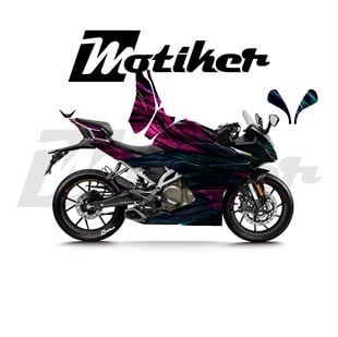 CFMOTO 250SR Parçalı Kaplama Sticker Etiket Modeli Sıvı Metal Desen 14 (MTK9375)