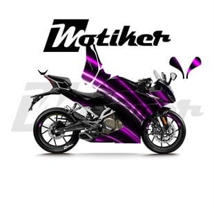 CFMOTO 250SR Parçalı Kaplama Sticker Etiket Modeli Işıklı Dalgalar Desen 24 (MTK9385)