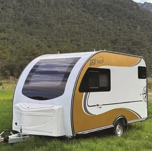 Turuncu Gri Ve Pusula Sticker Karavan Kaplama