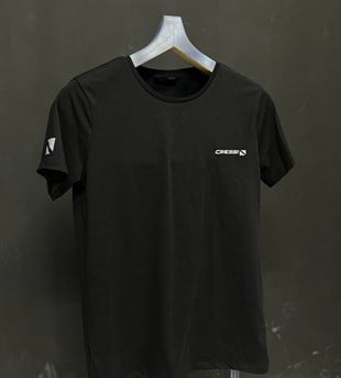 Cressi Sponsor Markalı Siyah T-Shirt Modeli