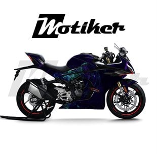 CF MOTO 450SR Parçalı Kaplama Sticker Etiket Modeli Kozmik Duman Desen 23 (MTK9384)