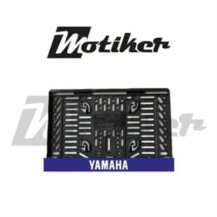 Pleksi Plakalık Lacivert Üstüne Beyaz Yamaha Yazılı Tasarımlı Motosiklet Plakalık Modeli